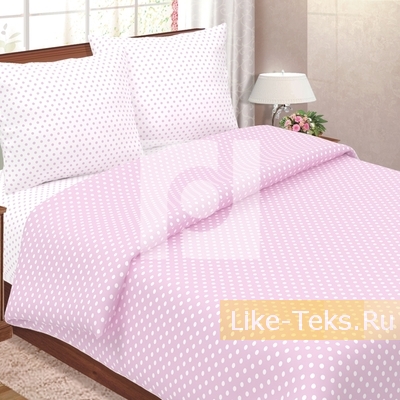 Комплект Поплин ГОРОШЕК в розовом